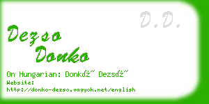 dezso donko business card